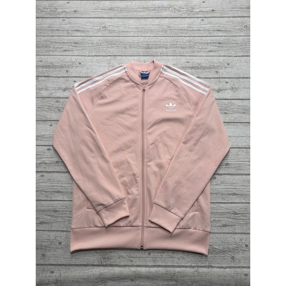 Y2K Adidas Track Jacket Youth Girl's XL Pink Trefoil Athletic Varsity Sportswear